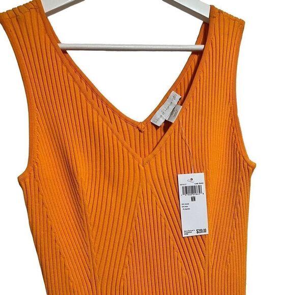 Revolve x House of Harlow Orange Ribbed Knit V Neck Midi Dress Medium - Picture 3 of 6